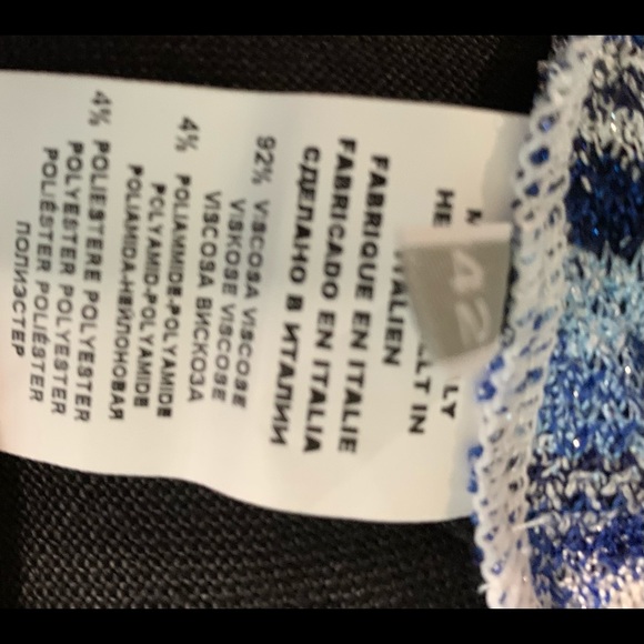 GRAN SASSO Pants STRETCH WIDE LEG STRIPE PANT Sz Small Blue White Silver Gray - Picture 13 of 17